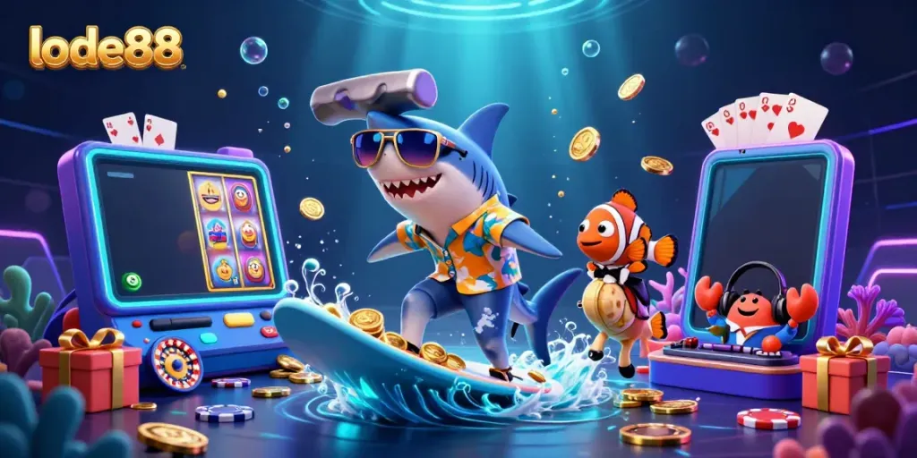 Experience lode88's thrilling casino adventure with lively characters and vibrant game elements