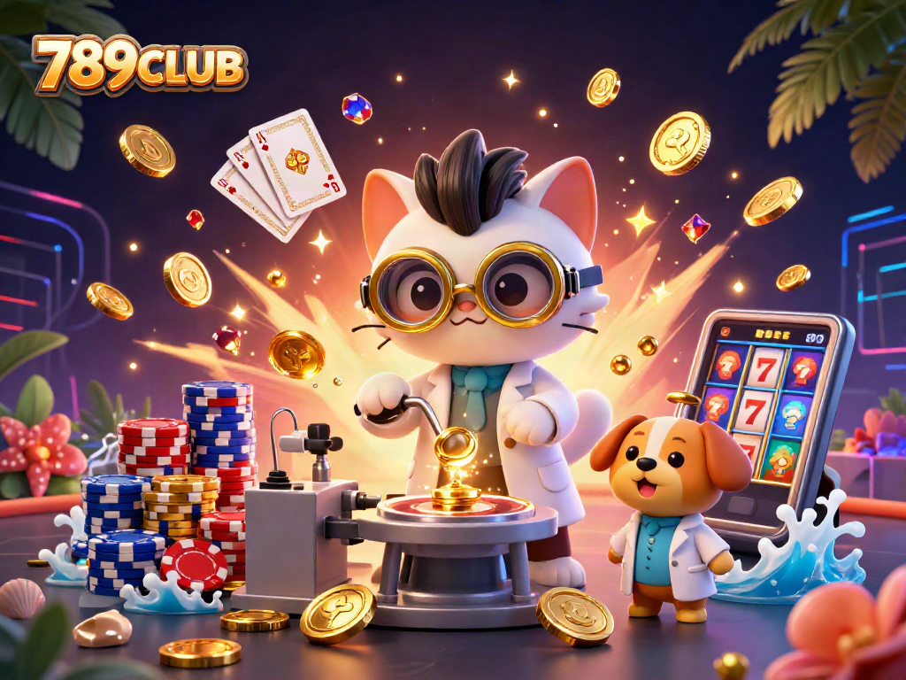 Engage with 789CLUB's dynamic gaming experience featuring vibrant golden coins and exciting casino elements.