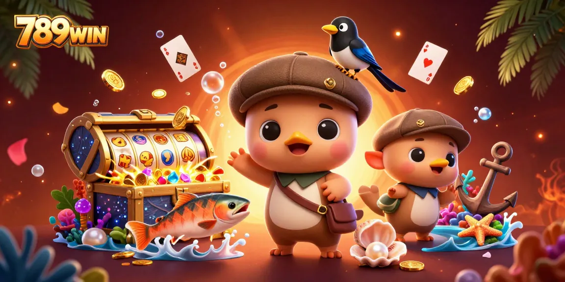 Engage with 789WIN's vibrant casino world, featuring playful characters and thrilling slots.
