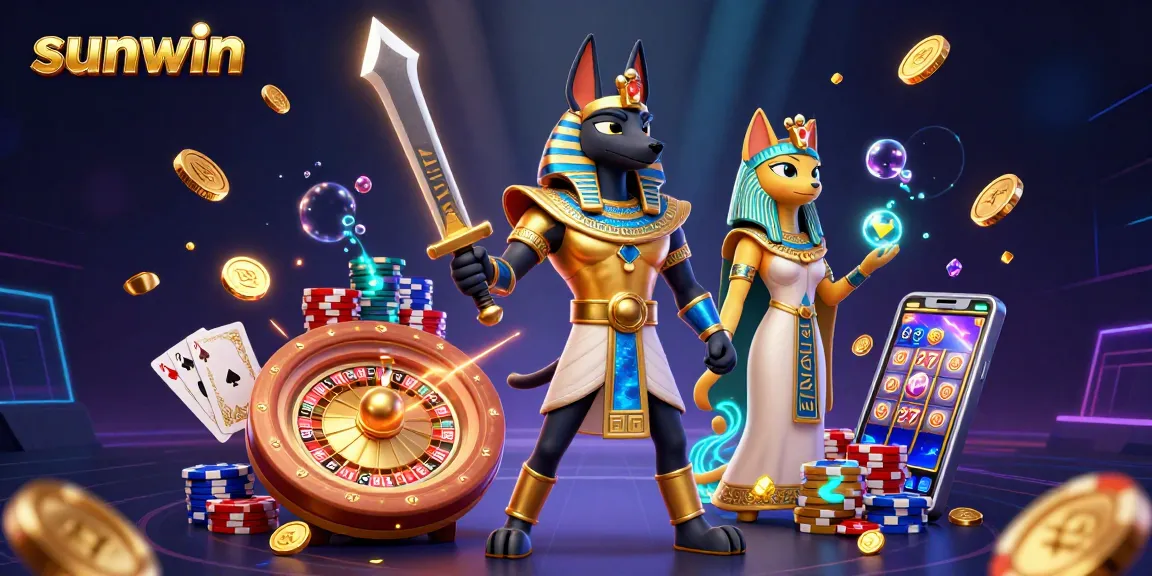 Experience thrilling wins at sunwin with vibrant symbols, golden coins, and a dynamic gaming atmosphere.