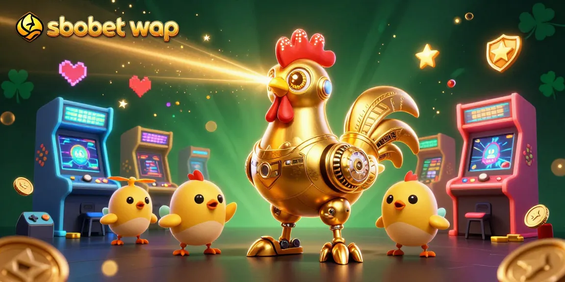 Experience sbobet wap betting with a thrilling arcade casino scene showcasing vibrant games and characters.